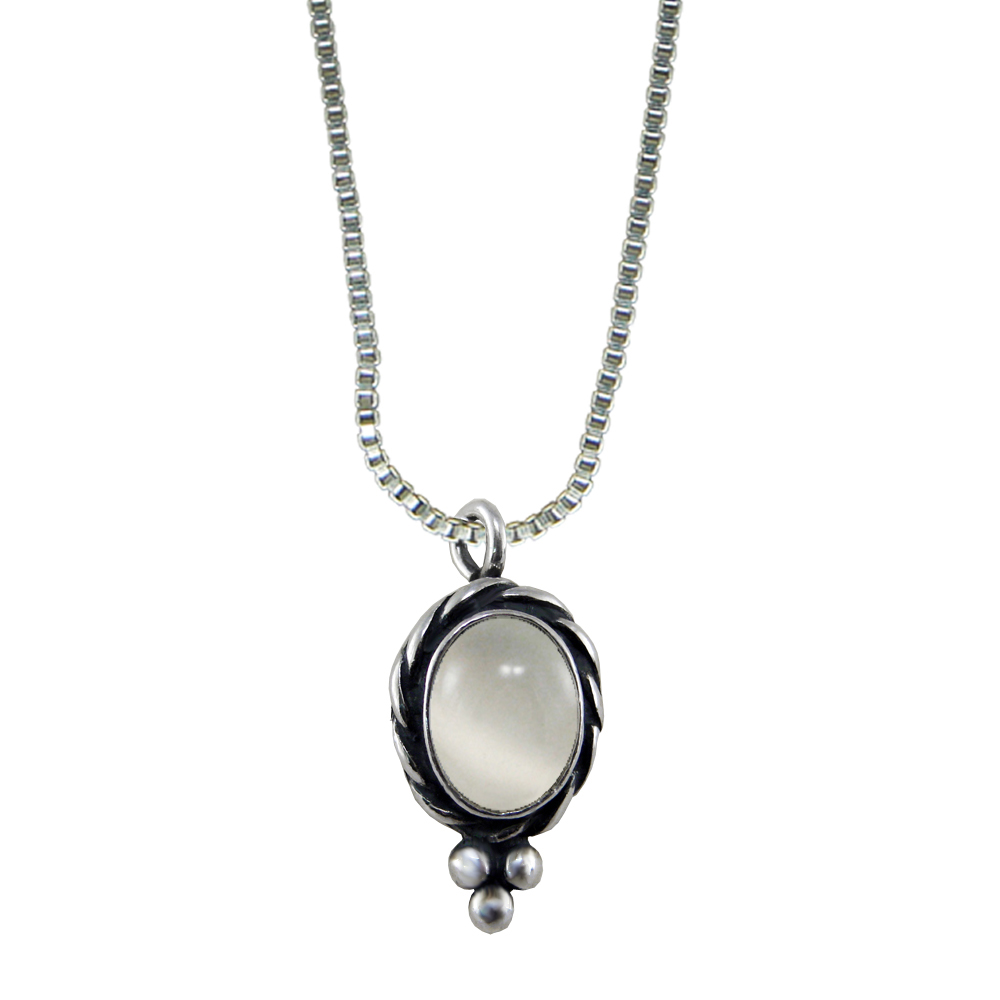 Sterling Silver Little White Moonstone Pendant Necklace